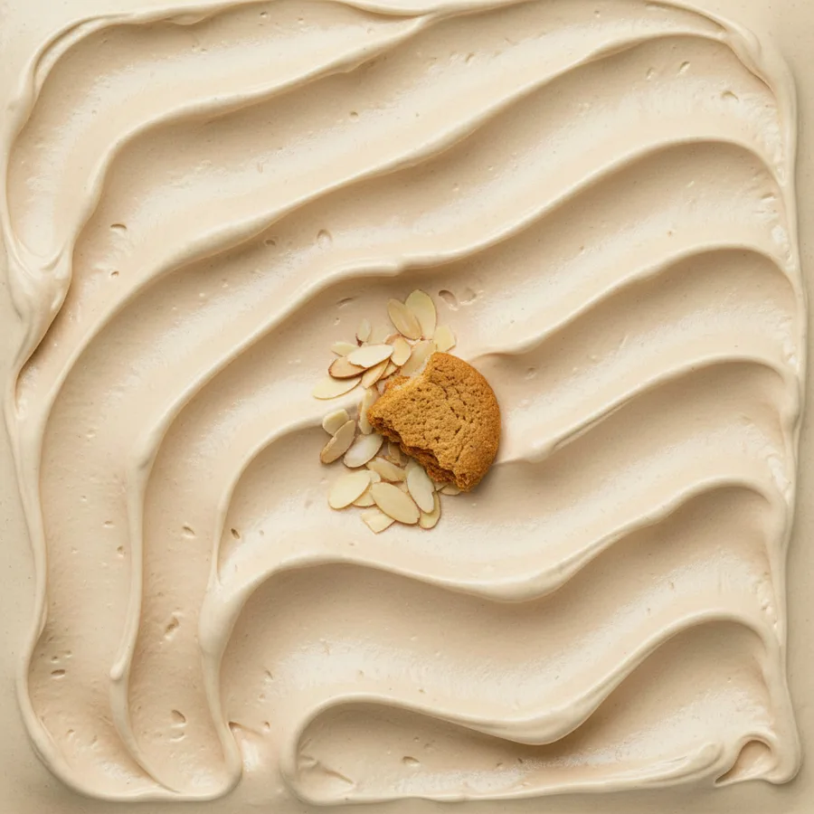 Amaretto-Gelato in der Carapine – mandelcremefarben