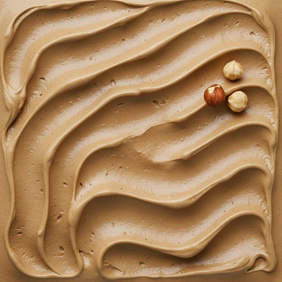 Haselnuss-Gelato in der Carapine – nussbraun