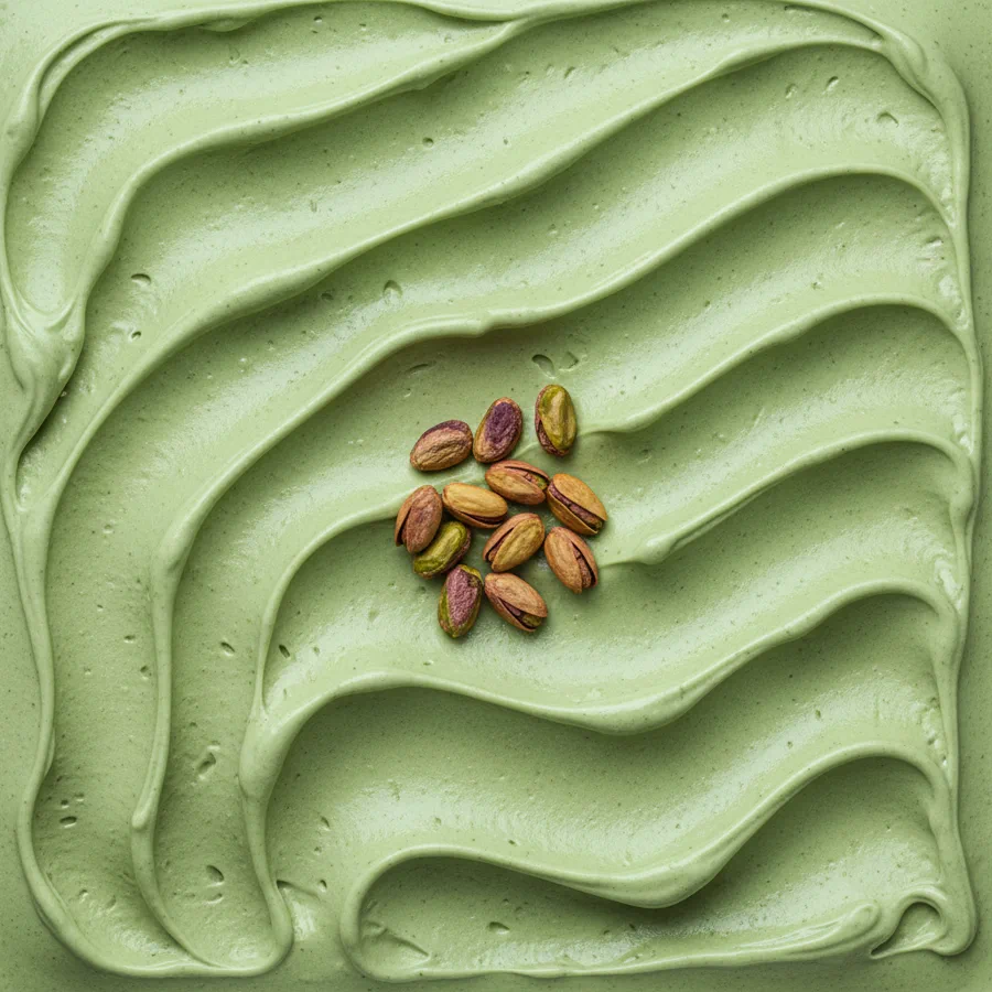 Pistazien-Gelato in der Carapine – natürliches Salbeigrün