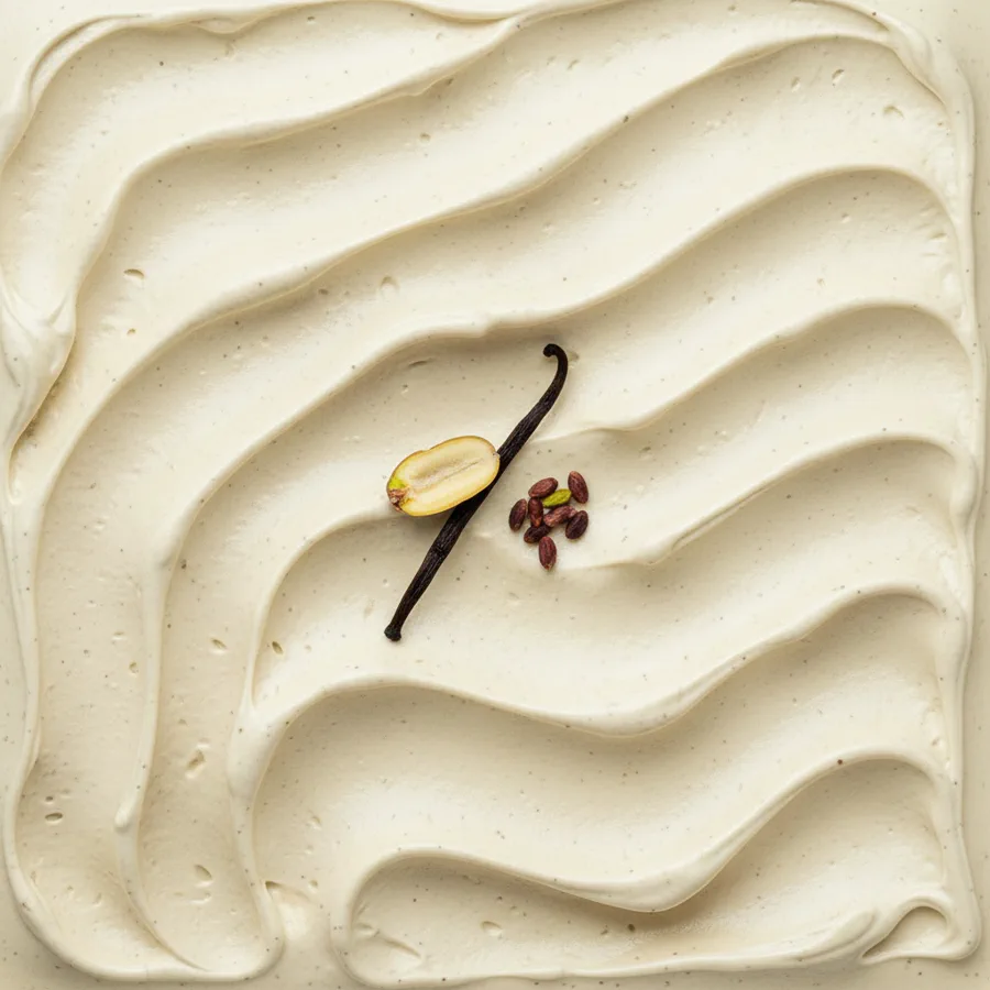 Vanille-Gelato in der Carapine – cremefarben mit Vanilleschoten-Pünktchen